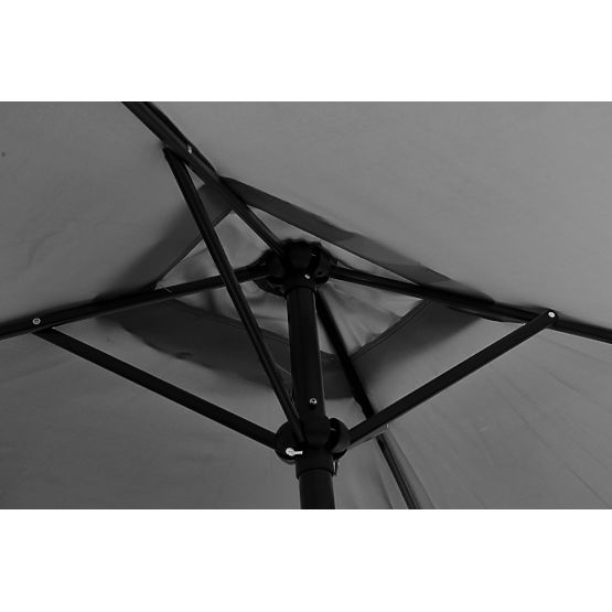 Grand parasol de jardin rectangulaire inclinable pliable avec manivelle gris 200 x 140 cm