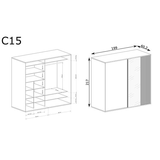 Grande armoire CALI avec lamelles C15 artisan
