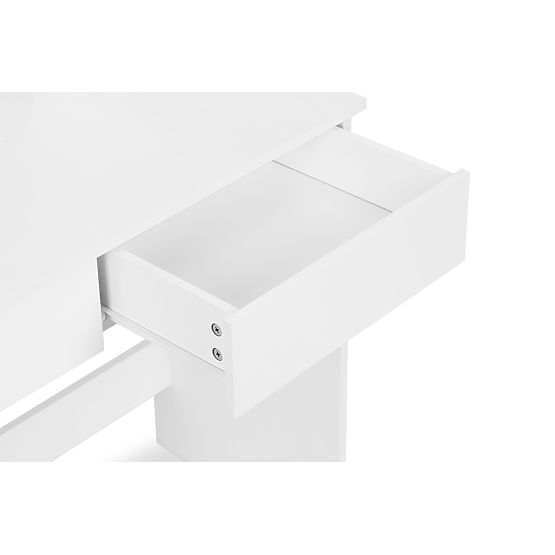 Grande coiffeuse avec miroir et éclairage LED 3 couleurs étagères tiroirs ModernHome