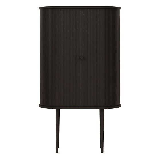 Grande commode Clemente avec lamelles, noire