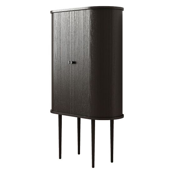 Grande commode Clemente avec lamelles, noire