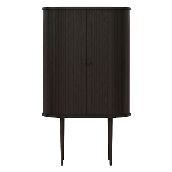 Grande commode Clemente avec lamelles, noire