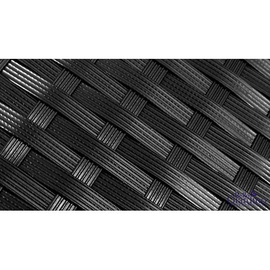 Grande ensemble de salle à manger en résine tressée (table 200x100cm + 8 chaises) SOTTILE noir