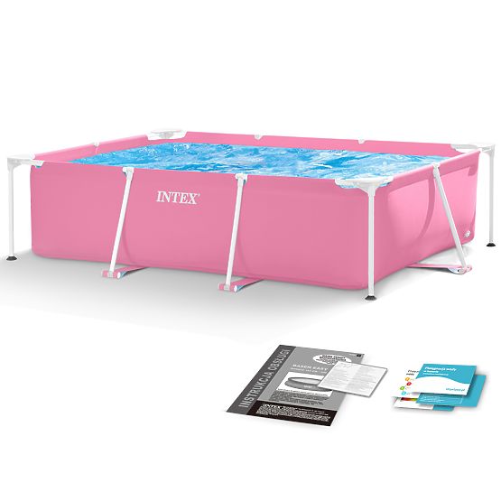 Grande piscine rectangulaire de jardin avec cadre 220 x 150 cm INTEX 28266