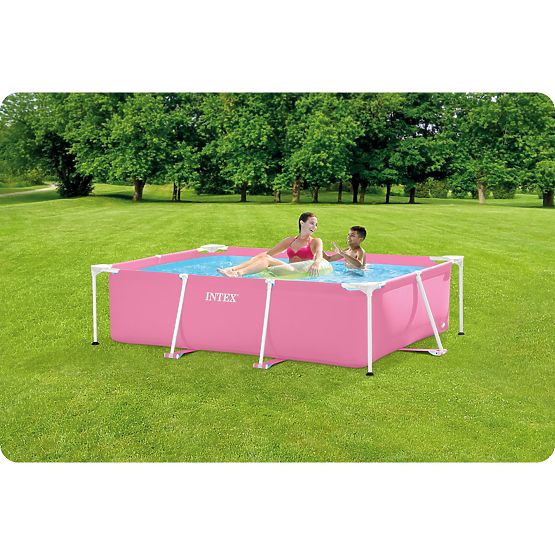 Grande piscine rectangulaire de jardin avec cadre 220 x 150 cm INTEX 28266