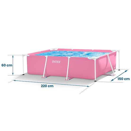 Grande piscine rectangulaire de jardin avec cadre 220 x 150 cm INTEX 28266