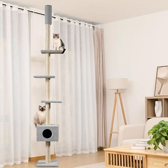 GRIFFOIR DE PLAFOND POUR CHATS GRIS P70374