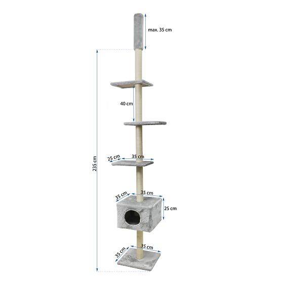 GRIFFOIR DE PLAFOND POUR CHATS GRIS P70374