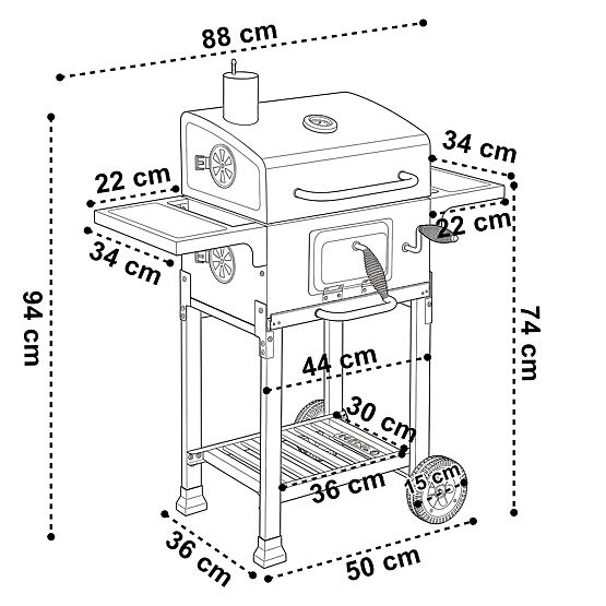 Gril d'angle de jardin avec grille en fonte FERRO