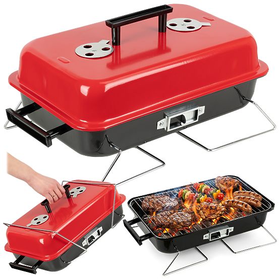 Gril pliable portable au charbon CAMPAL avec couvercle