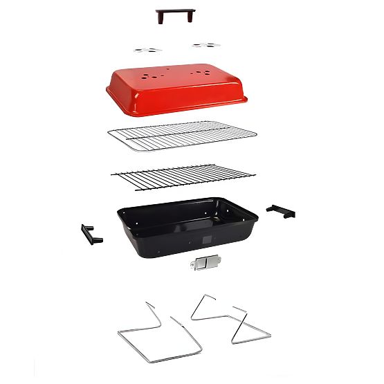 Gril pliable portable au charbon CAMPAL avec couvercle