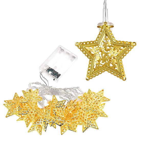 Guirlande Lumineuse de Noël LED Étoiles Dorées 391020