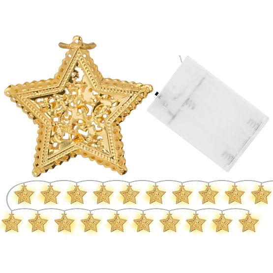 Guirlande Lumineuse de Noël LED Étoiles Dorées 391020