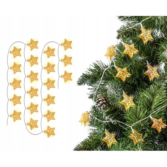 Guirlande Lumineuse de Noël LED Étoiles Dorées 391020