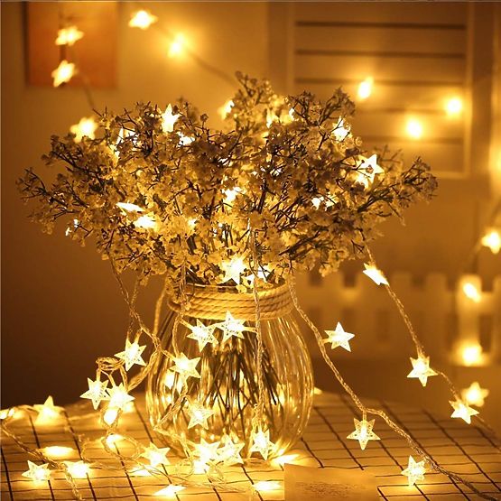 Guirlande Lumineuse de Noël LED Étoiles Dorées 391020