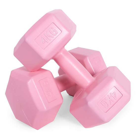 Haltères hexagonales ensemble 2x4 kg poids pour fitness rose ModernHome