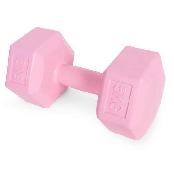 Haltères hexagonales ensemble de 2x5 kg poids pour fitness rose ModernHome