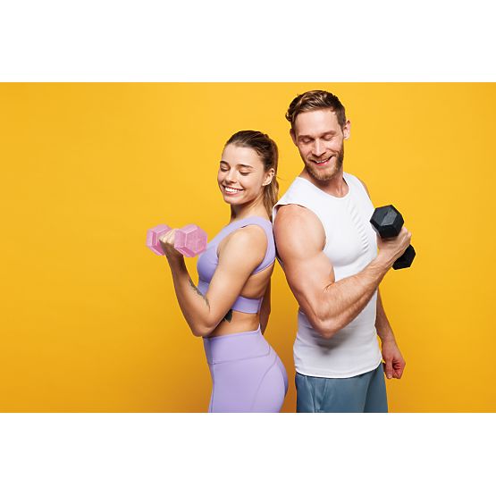 Haltères hexagonales ensemble de 2x5 kg poids pour fitness rose ModernHome