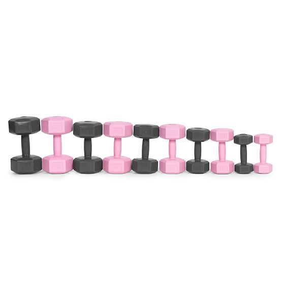 Haltères hexagonales ensemble de 2x5 kg poids pour fitness rose ModernHome