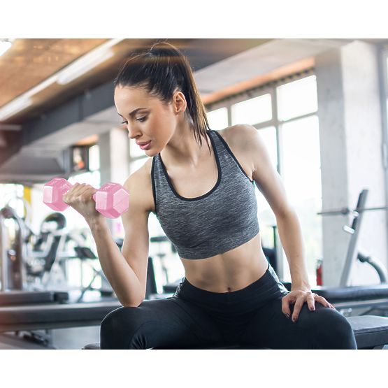 Haltères hexagonaux ensemble de poids 2x2 kg pour fitness rose ModernHome