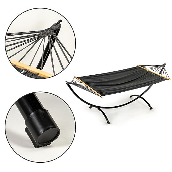 Hamac avec support chaise longue balançoire de jardin ModernHome