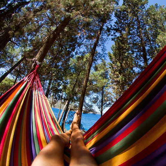 Hamac simple avec barre de 40 cm 400257 Rouge