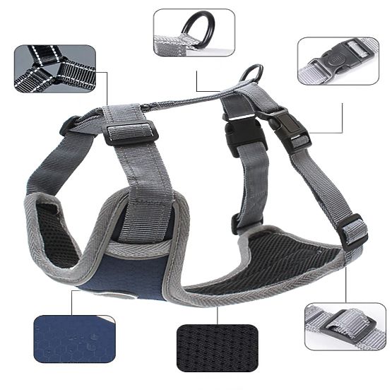 Harnais d'entraînement pour chien ASTRO bleu marine taille XL