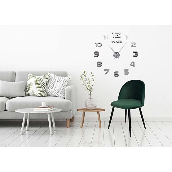 Horloge murale DIY NEPRI 65 - 130 cm - argent 3D