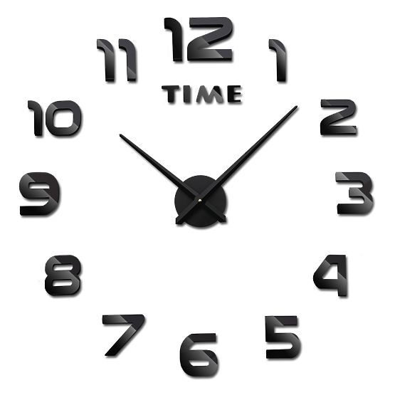 Horloge murale DIY NEPRI 65 - 130 cm - noir 3D