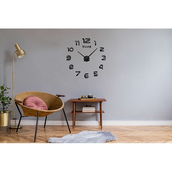 Horloge murale DIY NEPRI 65 - 130 cm - noir 3D
