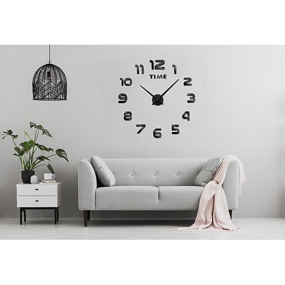 Horloge murale DIY NEPRI 65 - 130 cm - noir 3D