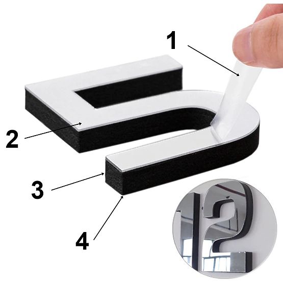 Horloge murale DIY NEPRI 65 - 130 cm - noir 3D