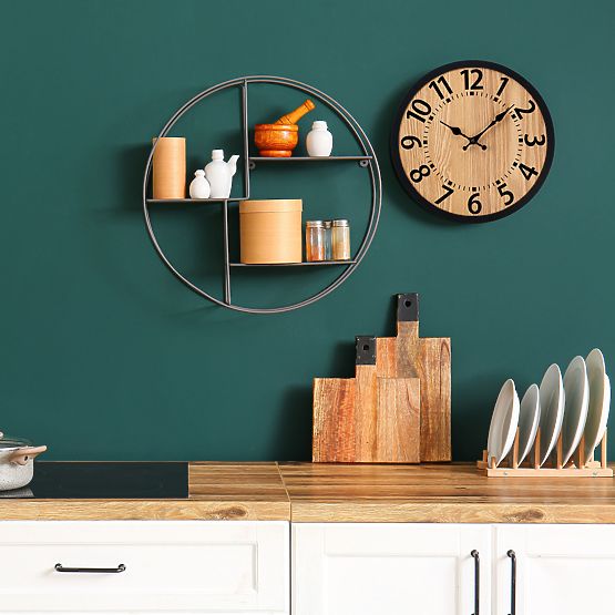 Horloge murale en bois style loft ABBAS 35 cm