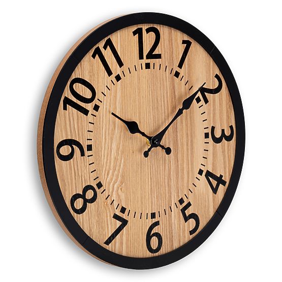 Horloge murale en bois style loft ABBAS 35 cm