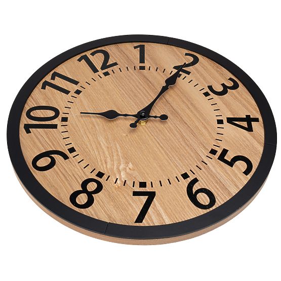 Horloge murale en bois style loft ABBAS 35 cm