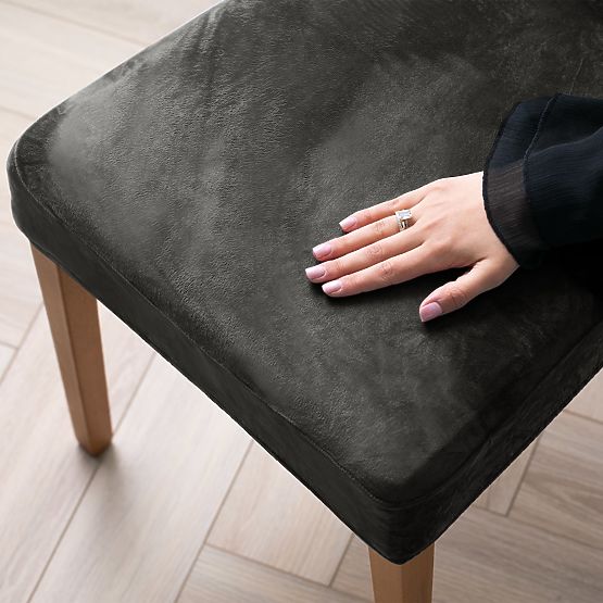 Housse de canapé RESTILO SENTO couleur acier style classique lisse