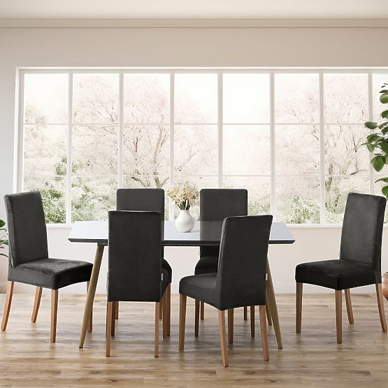 Housse de canapé RESTILO SENTO couleur acier style classique lisse