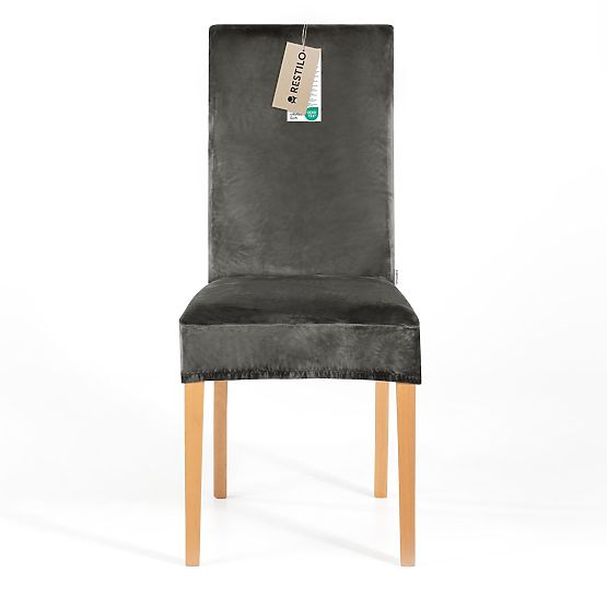 Housse de canapé RESTILO SENTO couleur acier style classique lisse