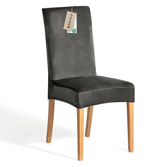 Housse de canapé RESTILO SENTO couleur acier style classique lisse