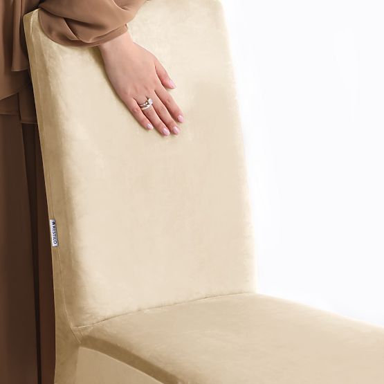 Housse de canapé RESTILO SENTO couleur beige clair style classique lisse