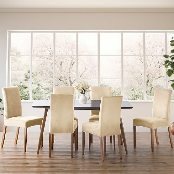 Housse de canapé RESTILO SENTO couleur beige clair style classique lisse