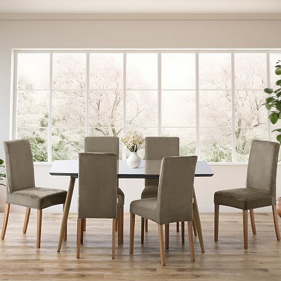 Housse de canapé RESTILO SENTO couleur beige style classique lisse