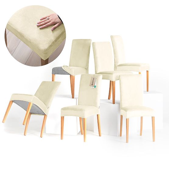 Housse de canapé RESTILO SENTO couleur crème style classique lisse