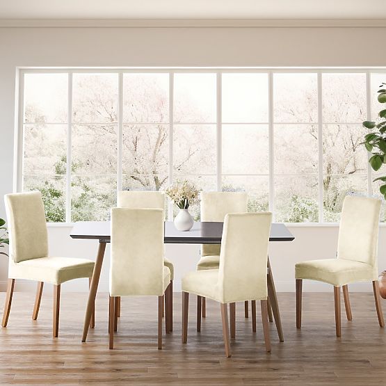 Housse de canapé RESTILO SENTO couleur crème style classique lisse