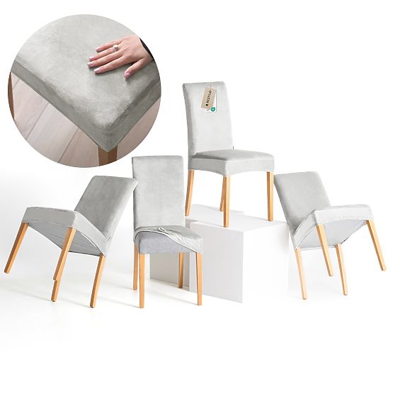 Housse de canapé RESTILO SENTO couleur gris lisse style classique