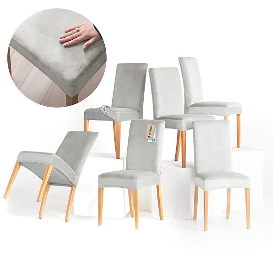 Housse de canapé RESTILO SENTO couleur gris lisse style classique