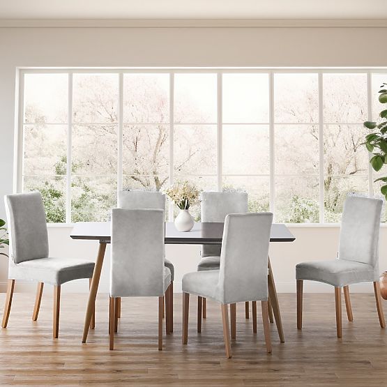 Housse de canapé RESTILO SENTO couleur gris lisse style classique