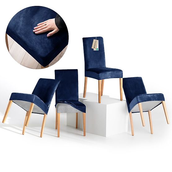 Housse de canapé RESTILO SENTO couleur indigo style classique lisse