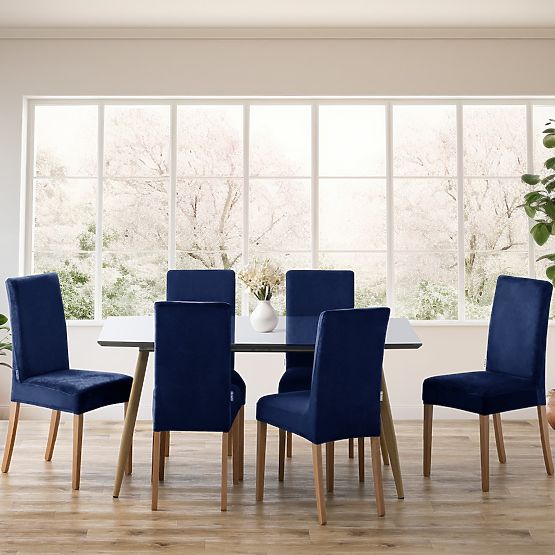 Housse de canapé RESTILO SENTO couleur indigo style classique lisse