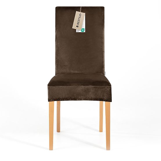 Housse de canapé RESTILO SENTO couleur marron style classique lisse